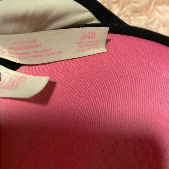 Victoria’s Secret Pink Watercolor Strappy Mesh Push Up Bra- 34B RARE - Picture 7 of 7